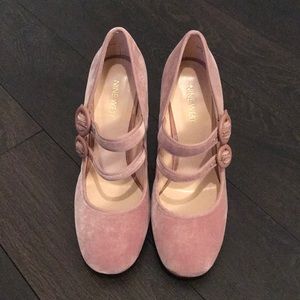 Velvet Mary Jane shoes